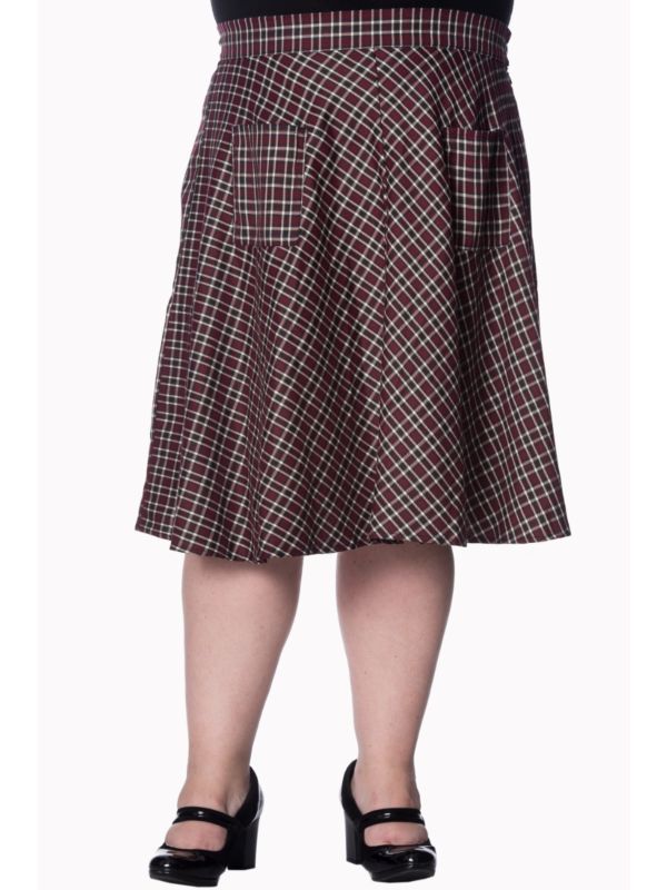 Chic Star Plus Size Rockabilly Swing Skirt In Red