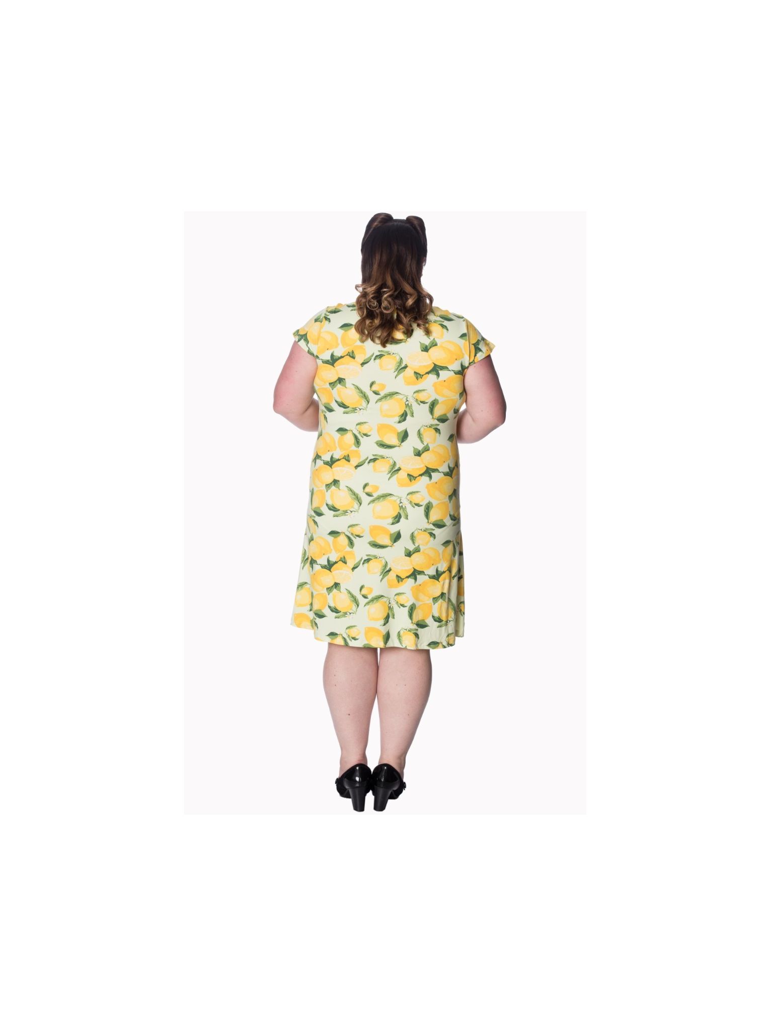 Lemon print 2024 plus size dress